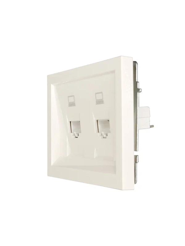  Розетка 2-мест. компьютерная СП ZIMA IP20 слон. кость LEZARD 704-9088-141 фото в каталоге от BTSprom.by