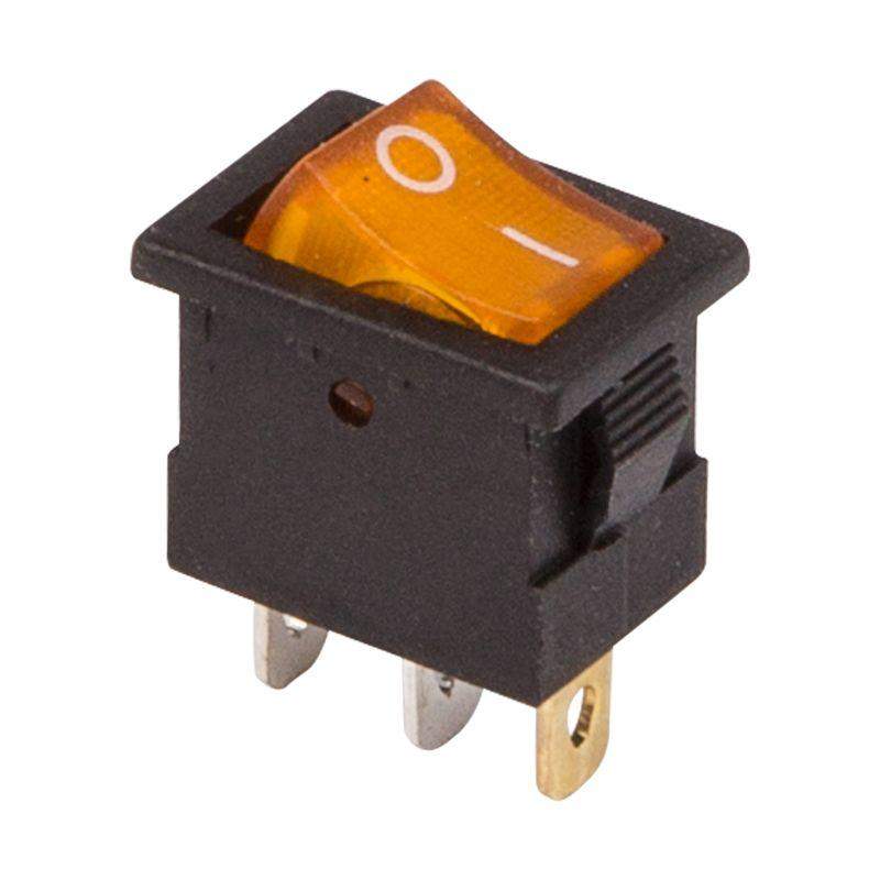 выключатель клавишный 12в 15а (3с) on-off желт. с подсветкой mini (rwb-206-1 sc-768) rexant 36-2172 от BTSprom.by