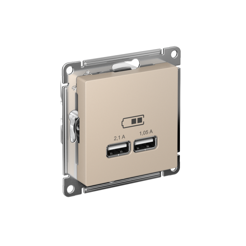 розетка usb atlasdesign тип a+a 5в/2.1а 2х5в/1.05а механизм песочн. se atn001233 от BTSprom.by