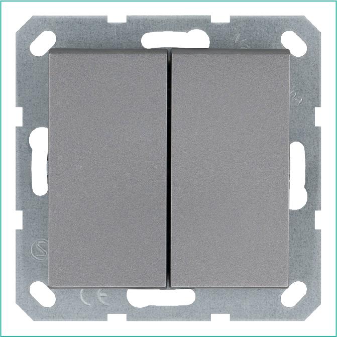 переключатель проходной 2-кл. 10а ip20 механизм алюм. jasmart g3022s от BTSprom.by