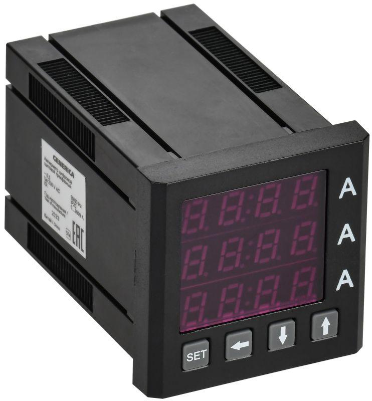 амперметр цифровой щитовой 3ф 48х48 led generica ida31-5-3-0-led-g от BTSprom.by