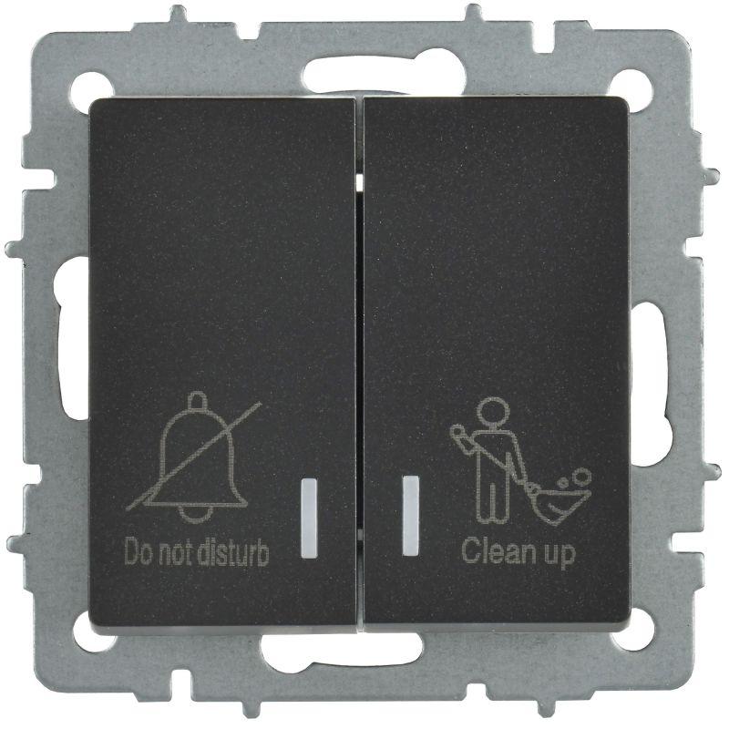  Выключатель 2-кл. BRITE 10А ВС10-2-9-БрЧ для отелей с индик. механизм черн. IEK BR-V20-2-10-K02 фото в каталоге от BTSprom.by