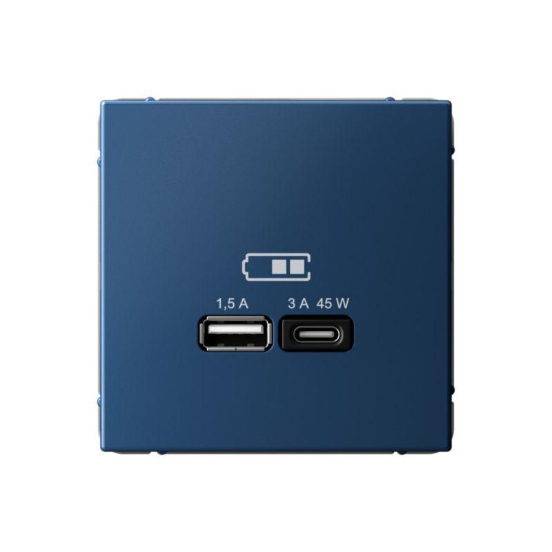 розетка usb artgallery тип a+c 45вт qc pd высокоскор. зу механизм аквамарин se gal001129 от BTSprom.by