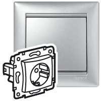 розетка 1-м сп valena 16а ip20 2p+e с заземл. немецк. стандарт механизм алюм. (diy-упак.) iek 694342 от BTSprom.by