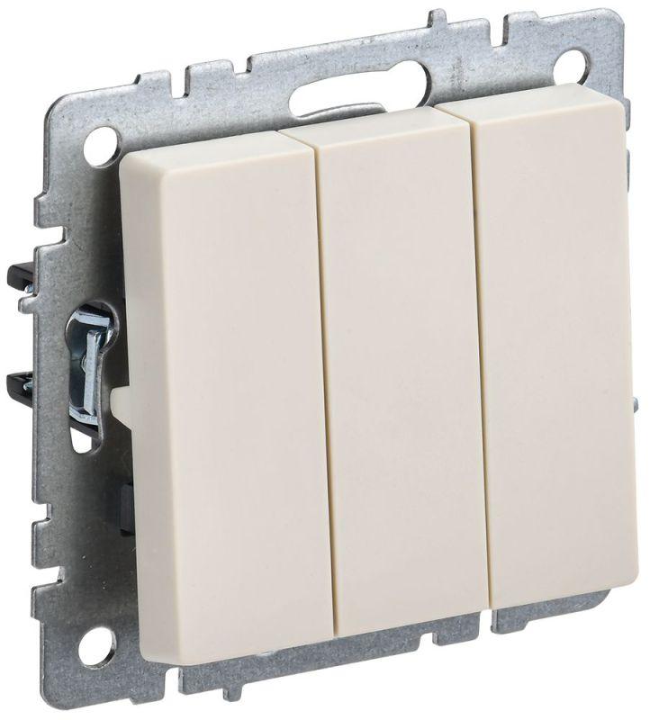 выключатель 3-кл. сп brite вс10-3-0-бркр 10а механизм беж. iek br-v30-0-10-k10 от BTSprom.by