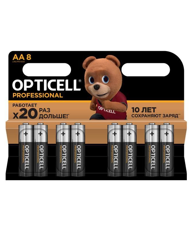 элемент питания алкалиновый aa/lr6 (блист. 8шт) professional opticell 5052007 от BTSprom.by