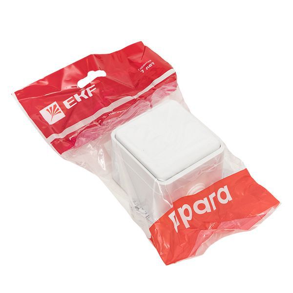  Розетка 1-м ОП Прага 16А IP44 с заземл. защ. шторки с крышкой бел. EKF EKR16-029-10-440 фото в каталоге от BTSprom.by