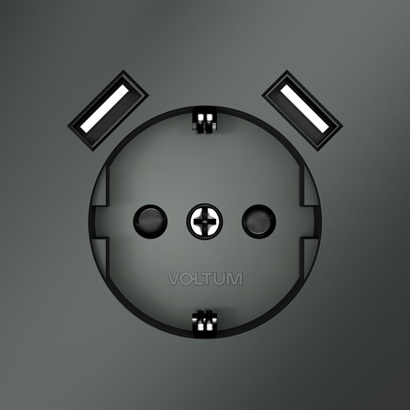  Розетка 1-м СП S70 16А с USB A+A с заземл. защ. шторки механизм титан Voltum VLS040406 фото в каталоге от BTSprom.by