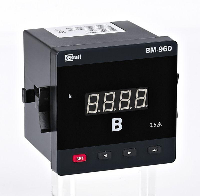 вольтметр цифровой вм-96d 3ф вх. 600в вых. do 96х96мм led-дисплей dekraft 50387dek от BTSprom.by