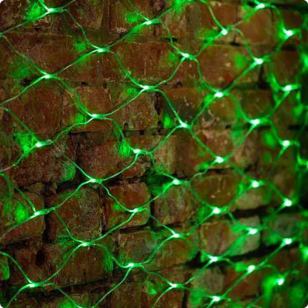 гирлянда "сеть" 2х1,5м, свечение с динамикой, прозрачный пвх, 288 led, 230 в, цвет: зелёный от BTSprom.by