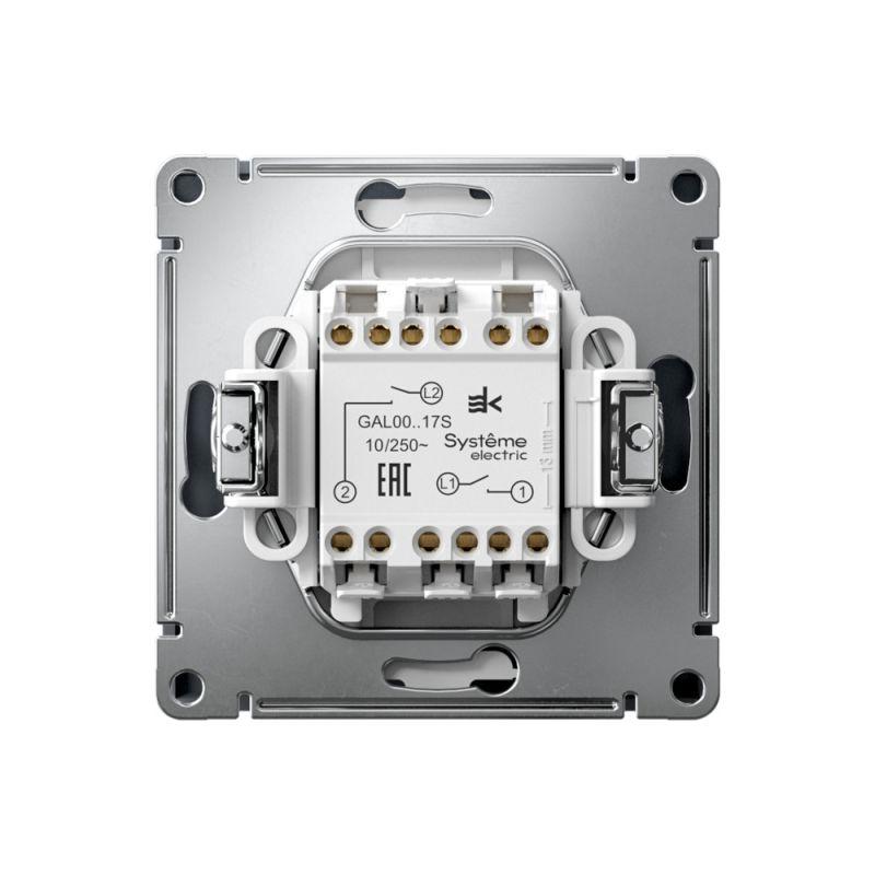  Выключатель кнопочный 2-кл. ArtGallery 10AX быстрозажим. клем. механизм грифель SE GAL000717S фото в каталоге от BTSprom.by