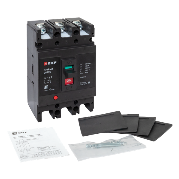  Выключатель автоматический 3п 16А 18кА LS125 ProPact EKF mccb-125-18-3-16-ls фото в каталоге от BTSprom.by