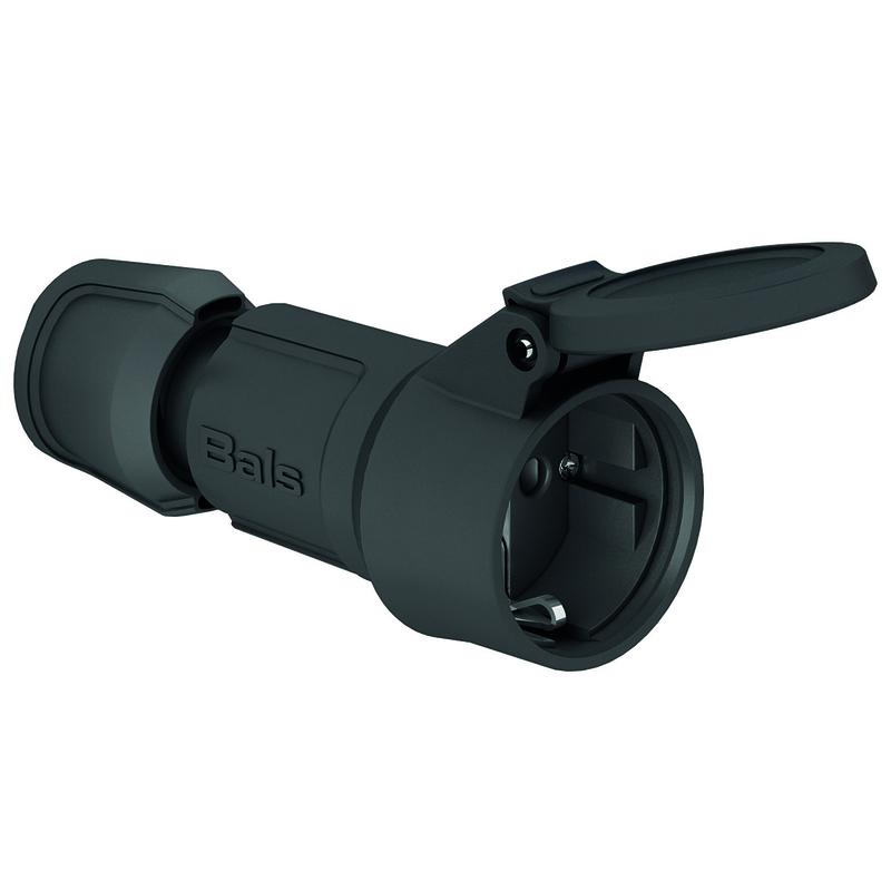 розетка кабельная schuko 16а 3п 2p+e 250в ip54 multi-grip черн. bals 7488 от BTSprom.by