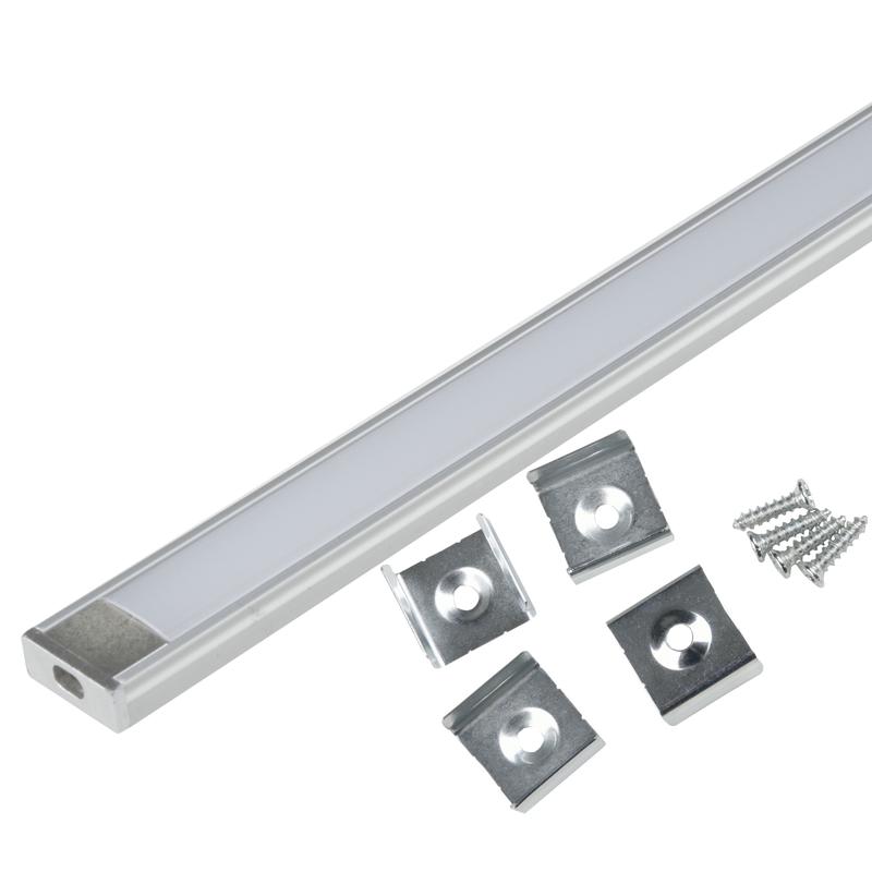 профиль накладной ufe-k02 silver/frozen 200 polybag матов. алюм. рассеив. 200см в компл. 2 заглушки и 4 крепежа uniel ul-00005027 от BTSprom.by