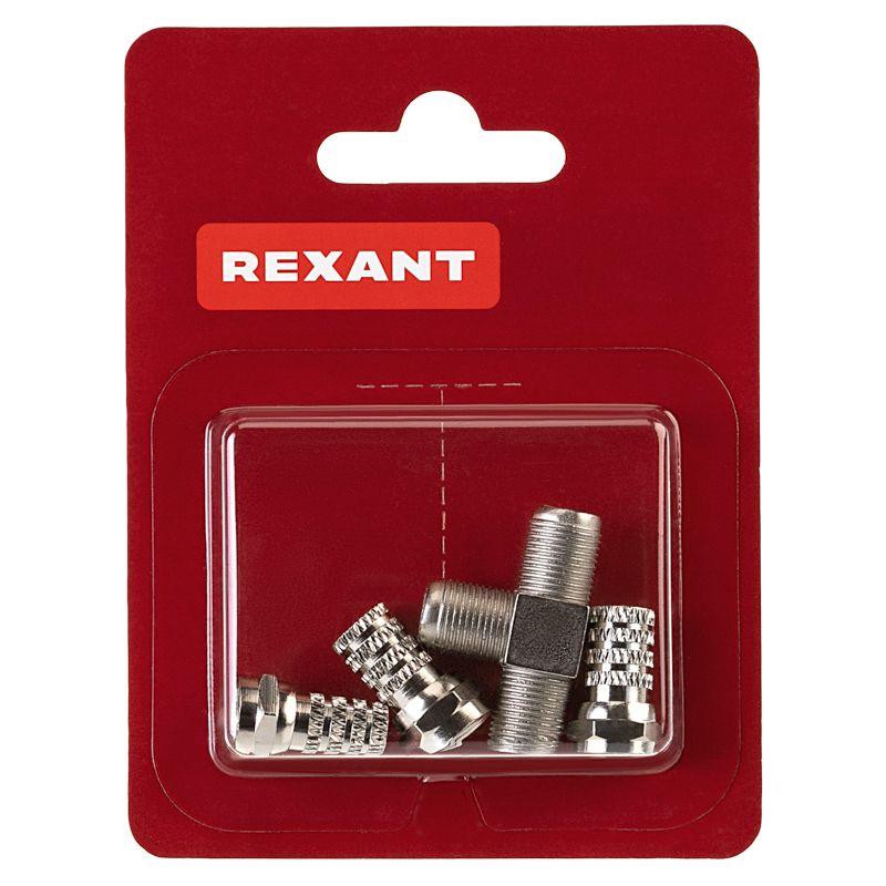  Набор разъемов антенных ТВ №5 (1 переходник 3 гнезда F; 3 F-разъема RG-6) Rexant 06-0032-A фото в каталоге от BTSprom.by