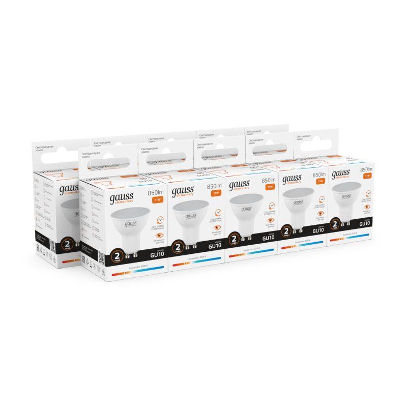 Лампа светодиодная Elementary 11Вт MR16 софит 3000К тепл. бел. GU10 850лм GAUSS 13611 фото в каталоге от BTSprom.by