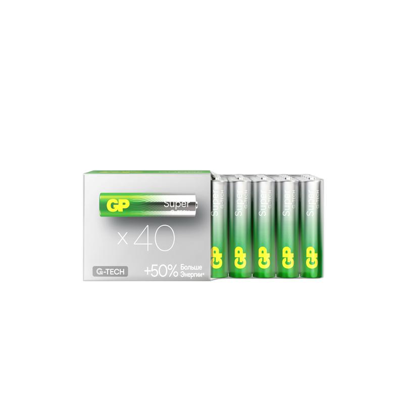элемент питания алкалиновый aaa/lr03 1.5в super alkaline g-tech (уп.40шт) gp 1215 от BTSprom.by