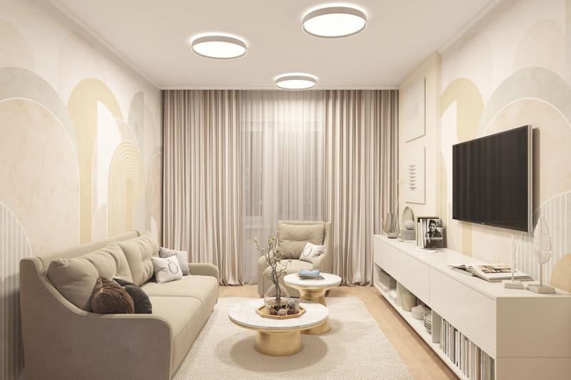  Светильник 50Вт 3000К-6500К IP20 накладной со встроен. светодиодом управление пульт Д/У (в комплекте) и Wi-Fi 2.4Ггц эко система Smart Life Яндекс Алиса метал. полимер бел. DENKIRS 780289 фото в каталоге от BTSprom.by