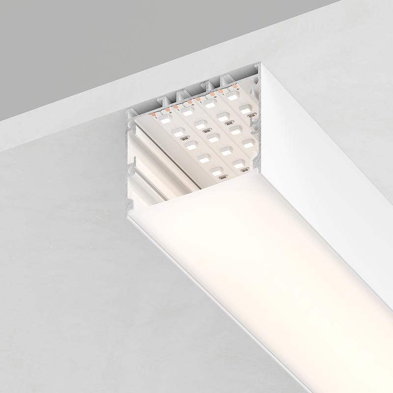 профиль алюминиевый cab257 накладной "линии света"(50х35) бел. 2м (в компл 2 заглушки 4 крепежа) feron 10373 от BTSprom.by