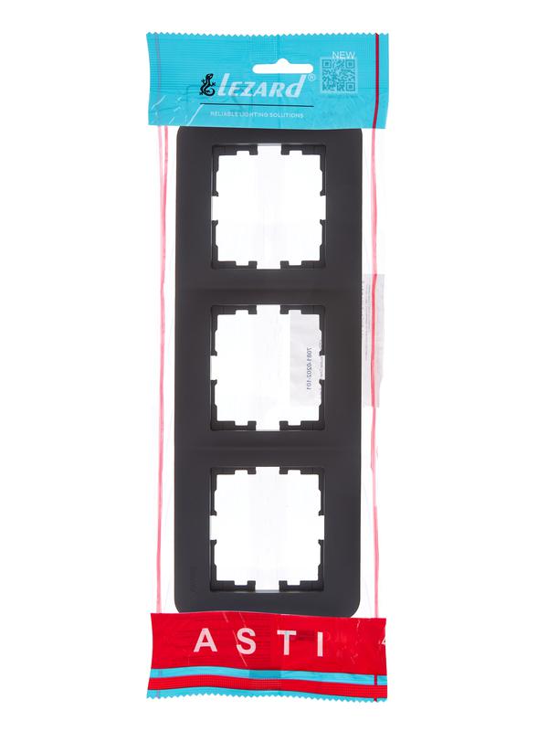  Рамка 3-м ASTI горизонт. черн. бархат LEZARD 7081-4200-148 фото в каталоге от BTSprom.by