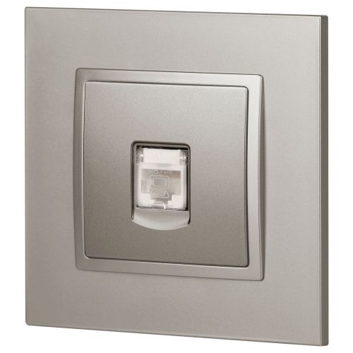  Розетка компьютерная Elegance 14-3107-16 RJ45 титан Эра Б0065764 фото в каталоге от BTSprom.by