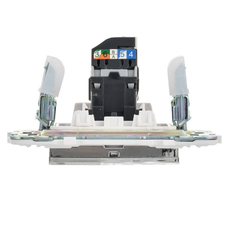  Розетка компьютерная RJ45 кат.5E SKANDY SK-K01N никель IEK SK-K10-1-K50 фото в каталоге от BTSprom.by