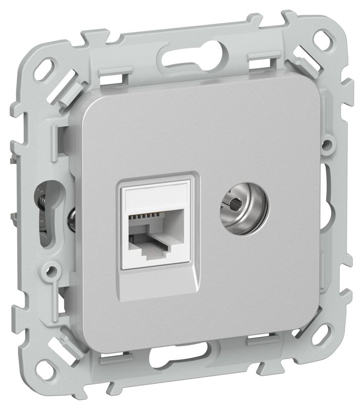 розетка 2-м сп flite рктв5е-2-0-фла rj45/tv кат.5e utp механизм алюм. iek fi-ak22-1-k47 от BTSprom.by