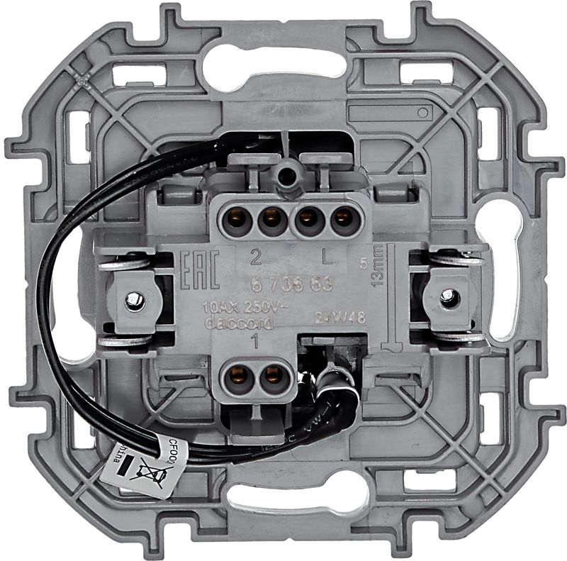  Переключатель 1-кл. Inspiria 10А IP20 250В 10AX с подсветкой/индикацией механизм антрацит IEK 673663 фото в каталоге от BTSprom.by