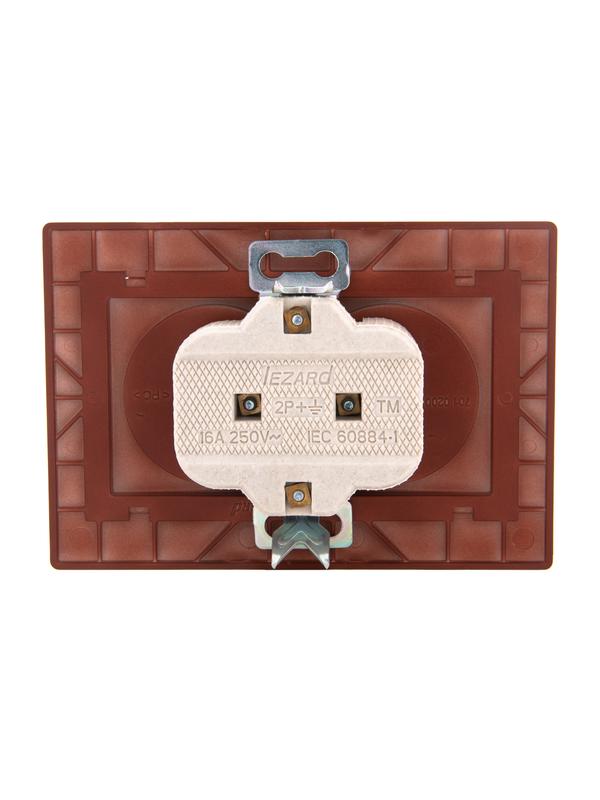 Розетка 2-м СП Mira 16А IP20 без заземл. керамика вишня LEZARD 701-0601-128 фото в каталоге от BTSprom.by