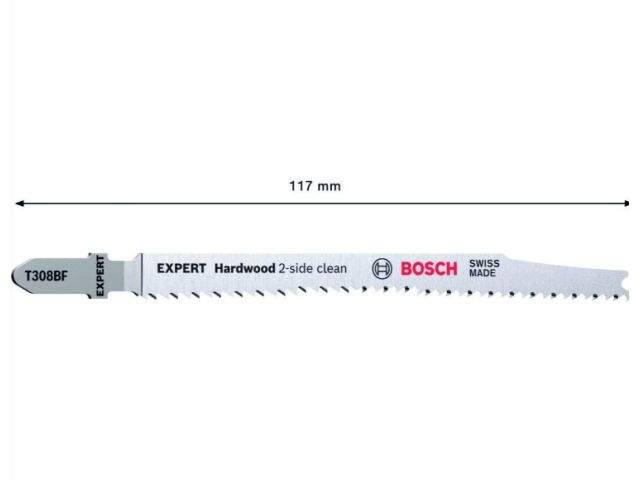 пилка лобз. по дереву t308bf expert "hardwood 2-side clean" bosch 3 шт. (пропил прямой, тонкий, без сколов в древесине) 2608900543 от BTSprom.by