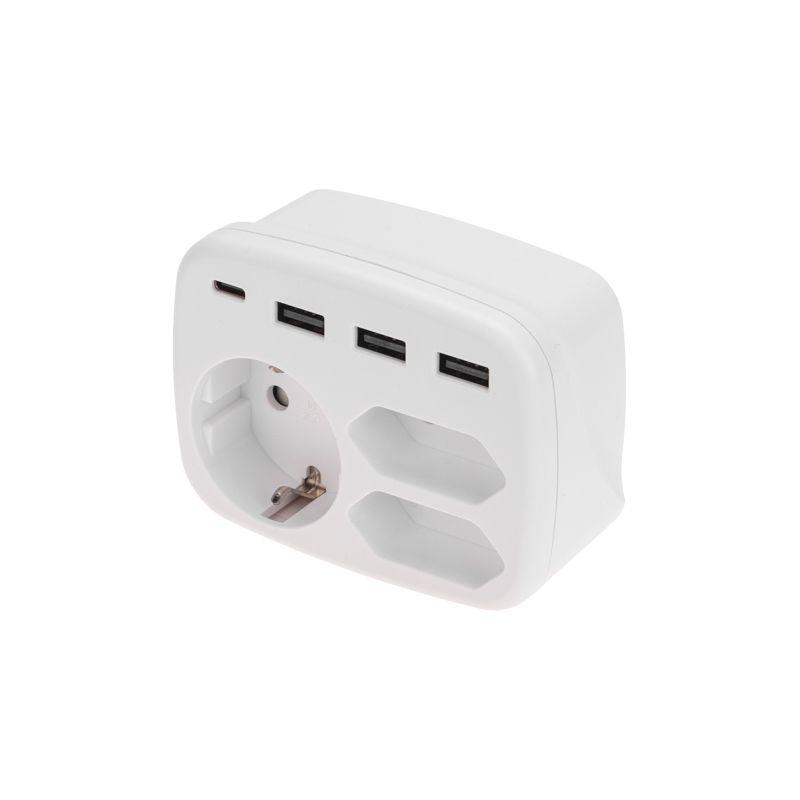 тройник электрический 16а с/з+2х2.5а+3хusb-a 2.4а+usb type-c 3а бел. rexant 11-1250 от BTSprom.by