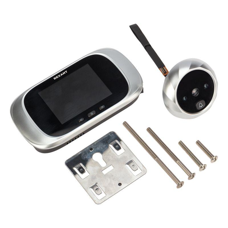  Видеоглазок дверной DV-112 с цветным LCD-дисплеем 2.8дюйм с функцией записи фото и звонком Rexant 45-1112 фото в каталоге от BTSprom.by