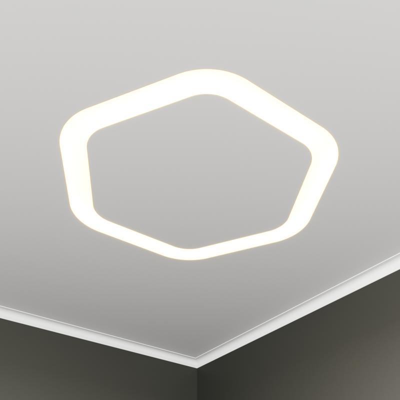 светильник светодиодный rve-lbx-hole-hexa-soft-1646-vg 128вт 4000к 1646х1517х110мм s80мм шестиугольник закругл. с отверст. встраив. под шпаклевку бел. rvelektro rve00003471 от BTSprom.by