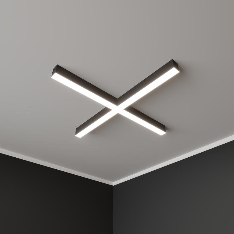 светильник светодиодный rve-pls5070-krescent-505-n 26вт 4000к 505х505х70мм сег. 253мм 50х70мм крест накладной ral9006 муар сер. rvelektro rve00018692 от BTSprom.by