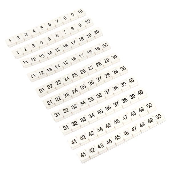 маркеры для st/push-in 2.5 с нумерацией 1-50 для крепления сбоку (уп.100шт) ekf zb-st-2.5-nlpe-1-50 от BTSprom.by