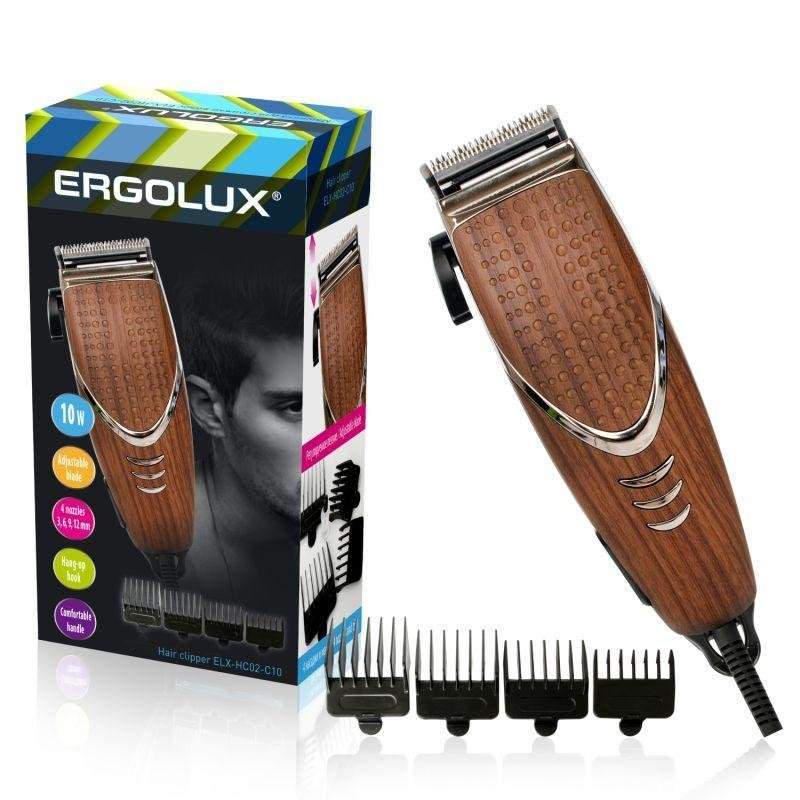 машинка для стрижки волос elx-hc02-c10 10вт 220-240в корич. дерево ergolux 13961 от BTSprom.by