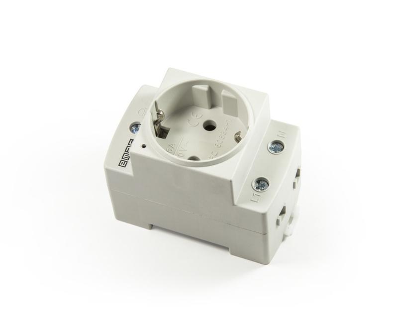  Розетка на дин-рейку с подсветкой EMAS EPREU2GL фото в каталоге от BTSprom.by