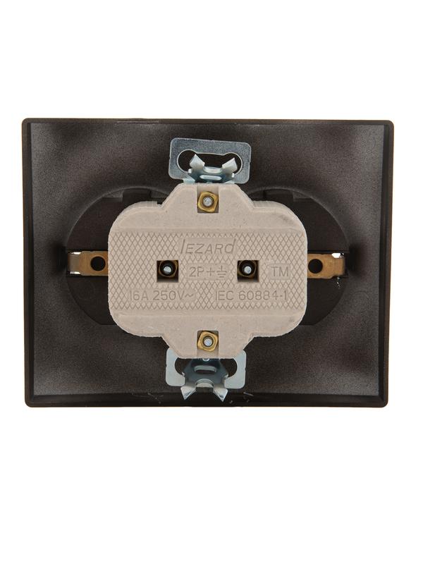  Розетка 2-м СП Karina с заземл. керамика черн. бархат LEZARD 707-4200-127 фото в каталоге от BTSprom.by