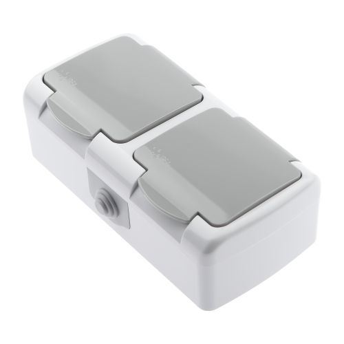  Розетка 2-м ОП 16А 250В 2P+E Schuko IP54 с заземл. Atlantic сер. 5-203-03 Intro Б0051060 фото в каталоге от BTSprom.by