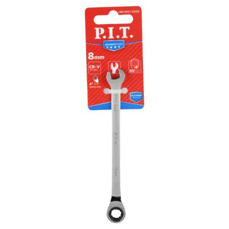ключ комбинированный с храповым механизмом advance hrcw01-0008 (8мм 40crv 90 зубцов nicr) p.i.t. hrcw01-0008 от BTSprom.by