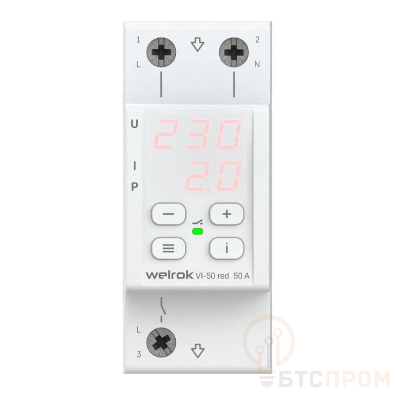 Реле напряжения с контролем тока VI-50 red Welrok 4660251140267 фото в каталоге от BTSprom.by  Реле напряжения с контролем тока VI-50 red Welrok 4660251140267 фото в каталоге от BTSprom.by