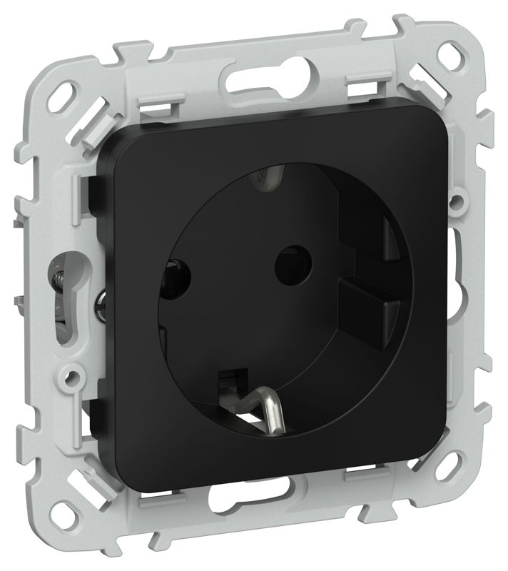 розетка сп flite рсш11-0-флч 16а с заземл. с защ. шторками механизм черн. iek fi-r14-16-k02 от BTSprom.by
