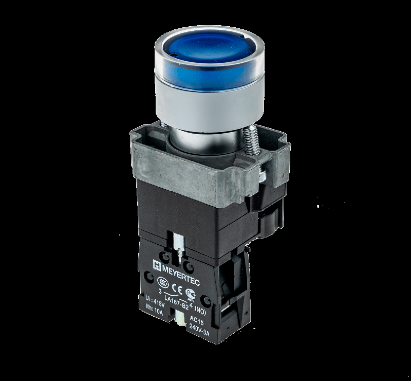 кнопка с led подсветкой син. 24в ac/dc 1no метал. mtb2-bw3661 овен 58205 от BTSprom.by