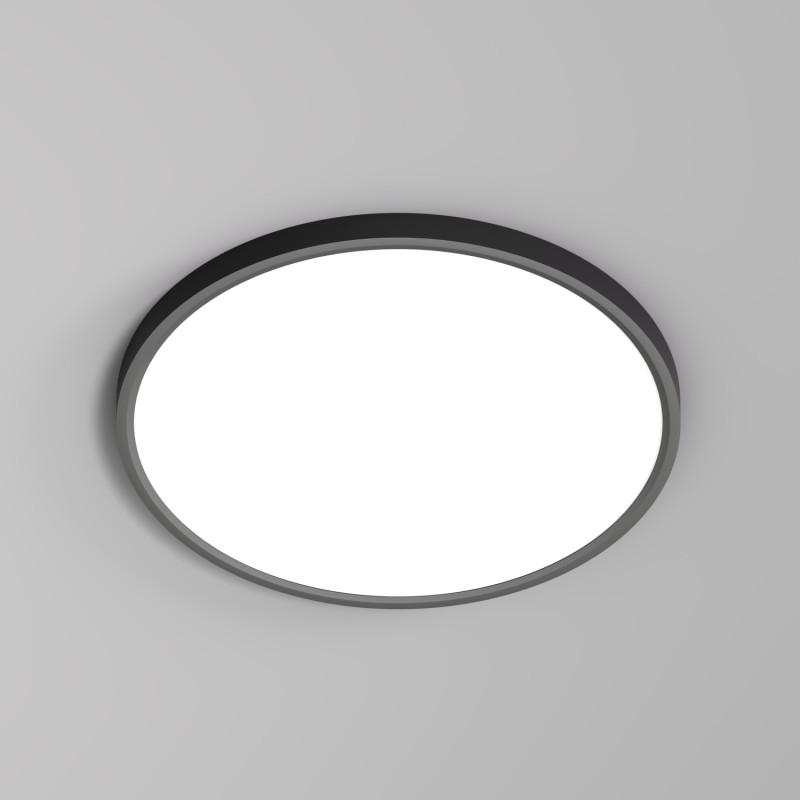 светильник thin 36вт 3000к/4000к/6500к ip40 накладной переключатель цветовой температуры на корпусе полимер черн. denkirs 764387 от BTSprom.by