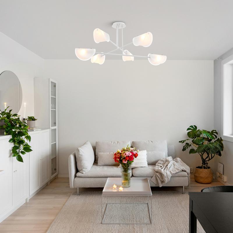  Светильник Mallow 40Вт E14х6 IP20 подвесной Freya FR5228PL-06W фото в каталоге от BTSprom.by