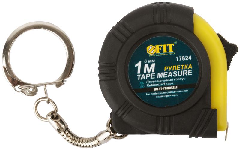  Рулетка-брелок 1мх6мм прорезиненный корпус FIT 17824 фото в каталоге от BTSprom.by