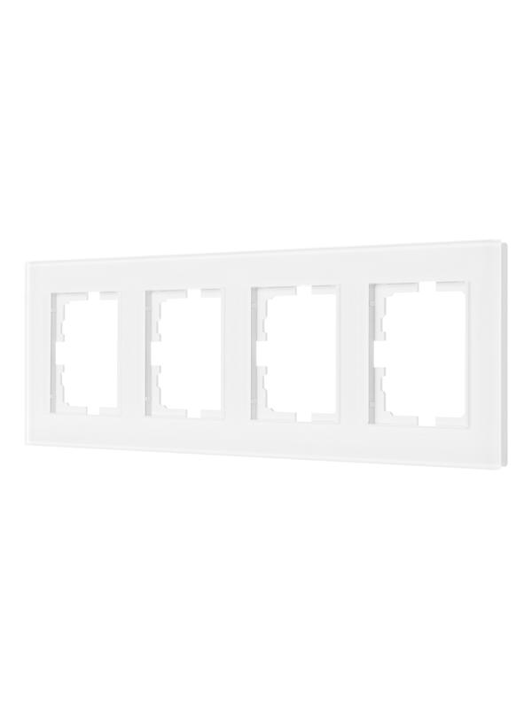 рамка 4-местн. гориз. vesna стекло бел. lezard 742-5480-149 от BTSprom.by