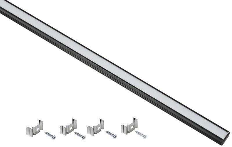 профиль прямоугольный для светодиод. ленты 1712 l2000 комплект аксессуаров опал алюм. черн. iek lsadd1712-set1-2-n1-1-k02 от BTSprom.by