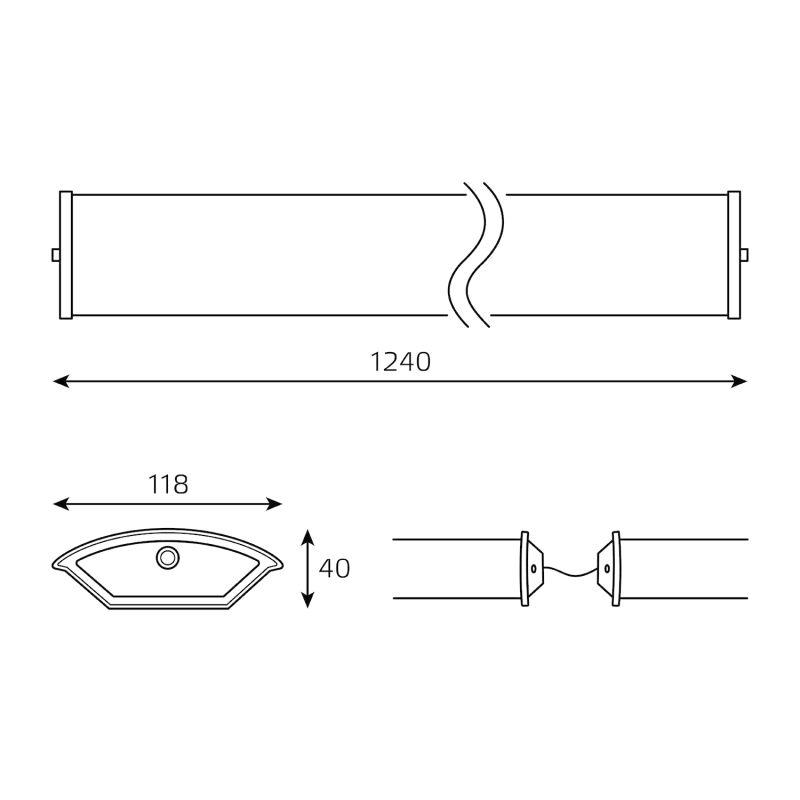  Светильник ЛАЙТ G13 IP40 1240х118х40мм ДПО линейный сквозная проводка GAUSS 909427212 фото в каталоге от BTSprom.by