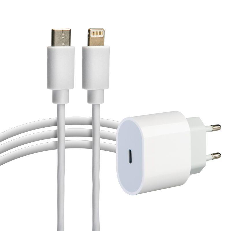 устройство зарядное сетевое usb-c 20вт в комплекте с кабелем usb-c - lightning rexant 16-0234-4 от BTSprom.by